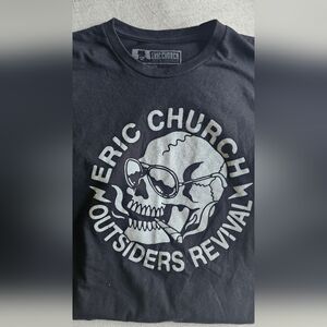 Eric Church Black Short-Sleeve Graphic Tee - Outsiders Revival Skull